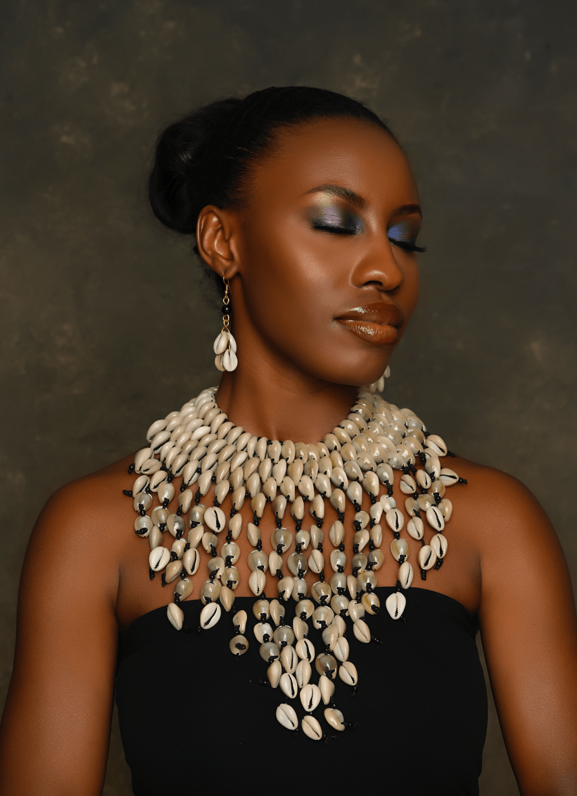 Authentic African Statement Ethnic Cowrie Sea Shell Beaded Tassels Collar Necklace - Fatisha Boutique