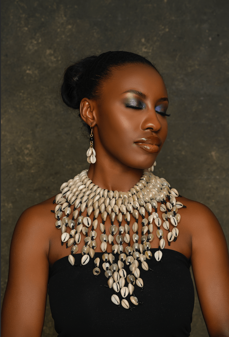 Authentic African Statement Ethnic Cowrie Sea Shell Beaded Tassels Collar Necklace - Fatisha Boutique