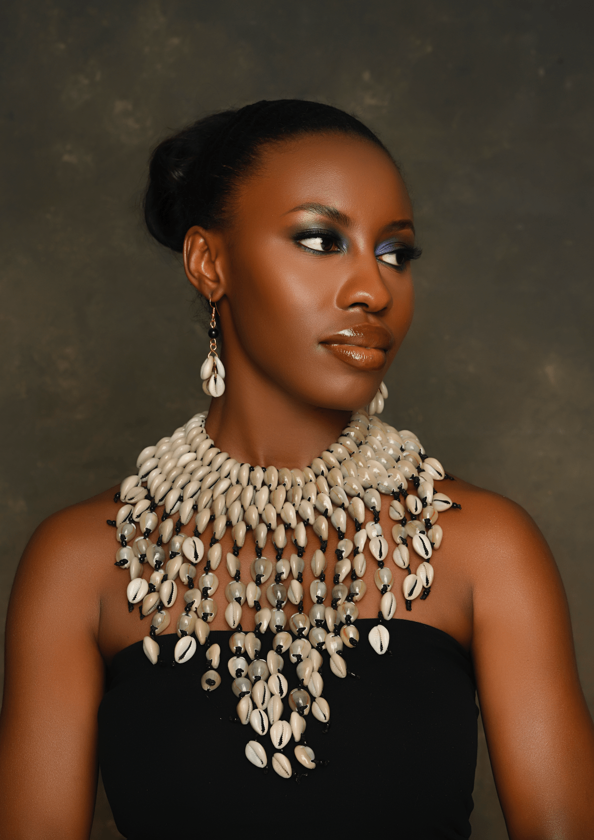 Authentic African Statement Ethnic Cowrie Sea Shell Beaded Tassels Collar Necklace - Fatisha Boutique