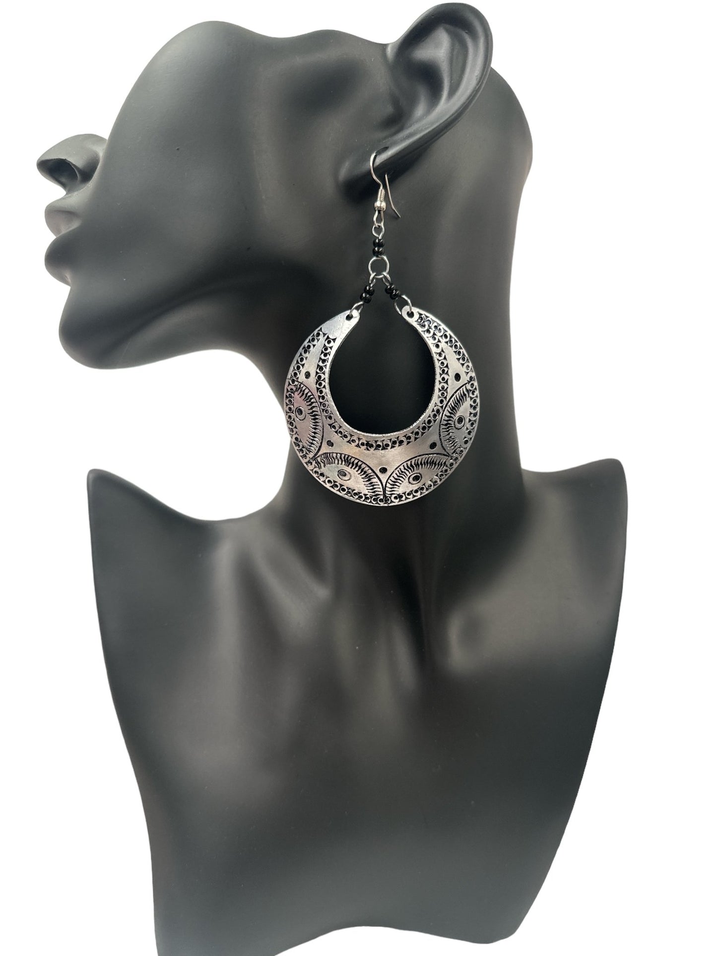 Authentic Engraved African Aluminium Dangle Earrings - Fatisha Boutique
