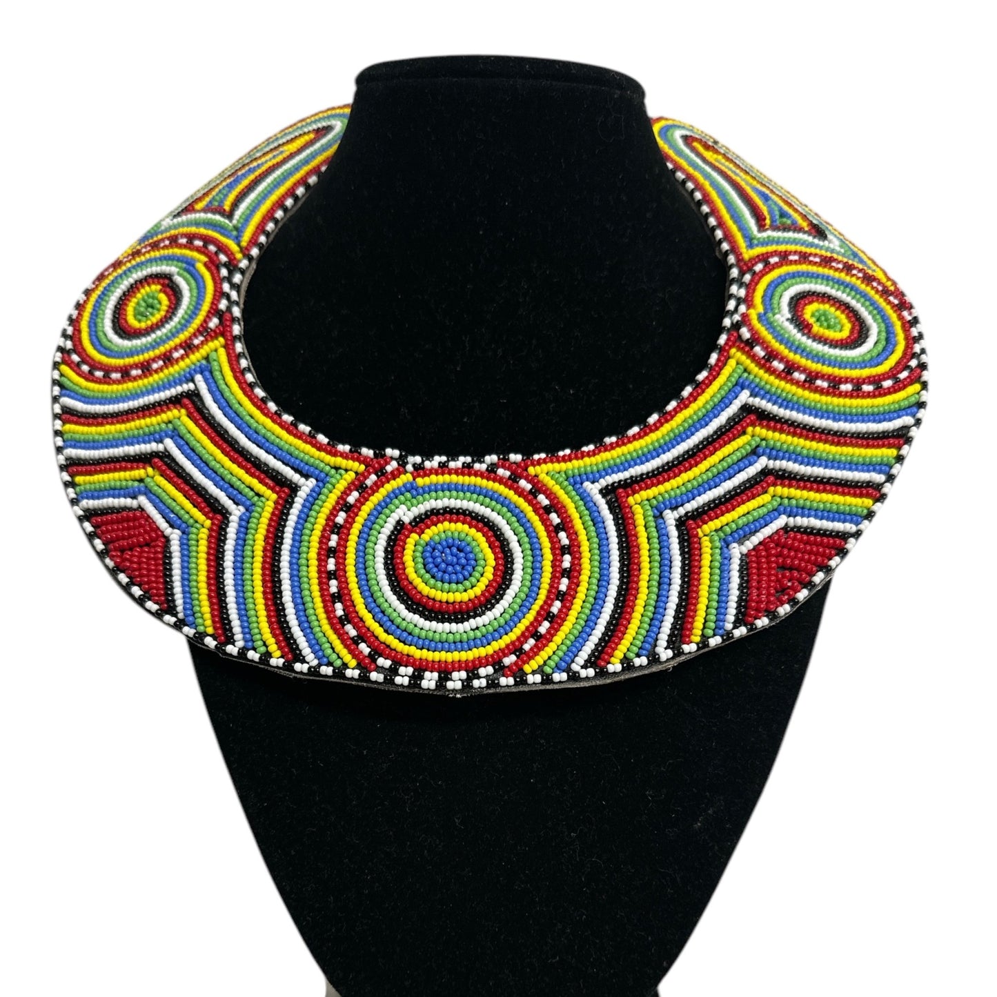 Authentic Handmade Maasai Zulu Beaded Collar Necklace – Multicolour Tribal Ethnic Bib Choker for Women - Fatisha Boutique
