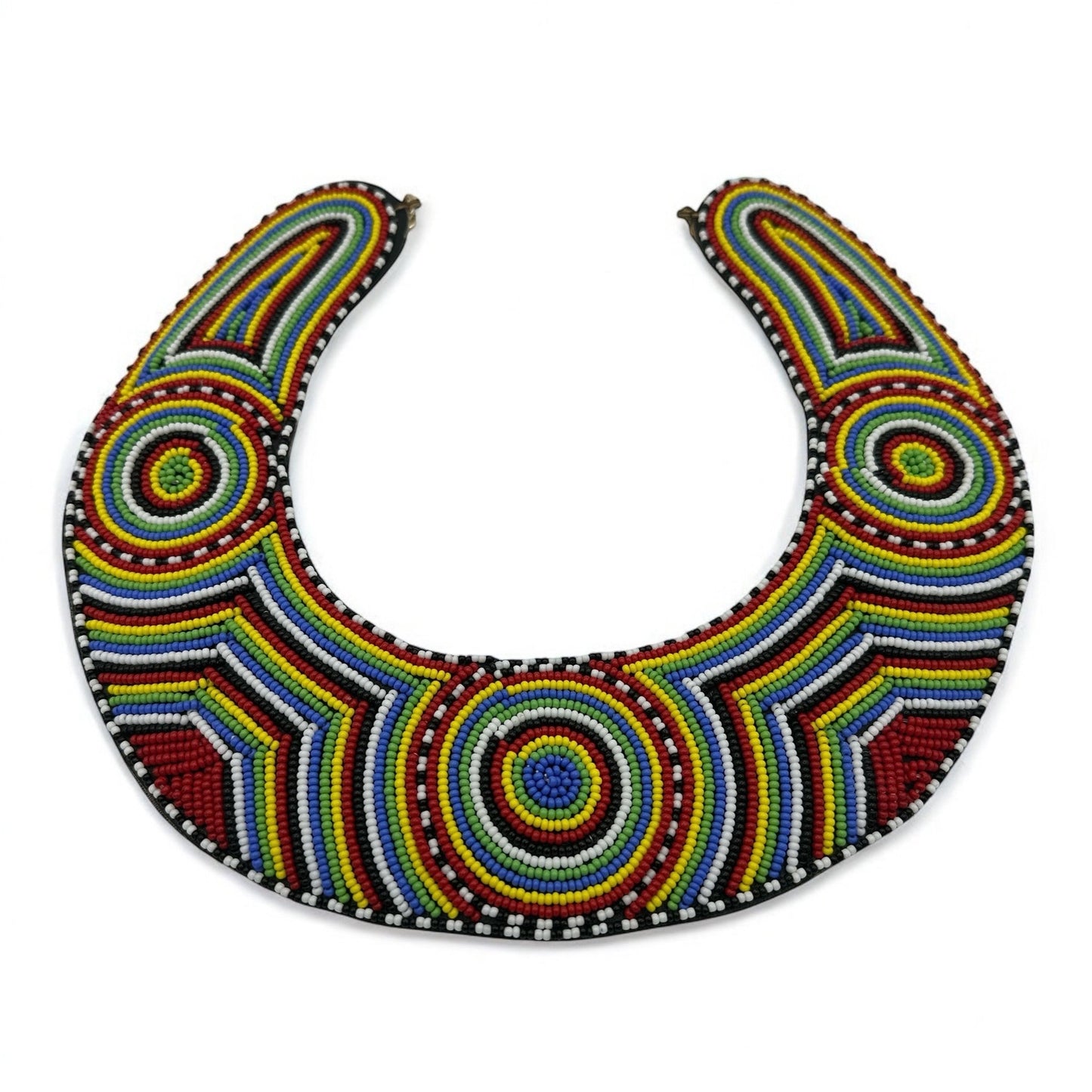 Authentic Handmade Maasai Zulu Beaded Collar Necklace – Multicolour Tribal Ethnic Bib Choker for Women - Fatisha Boutique
