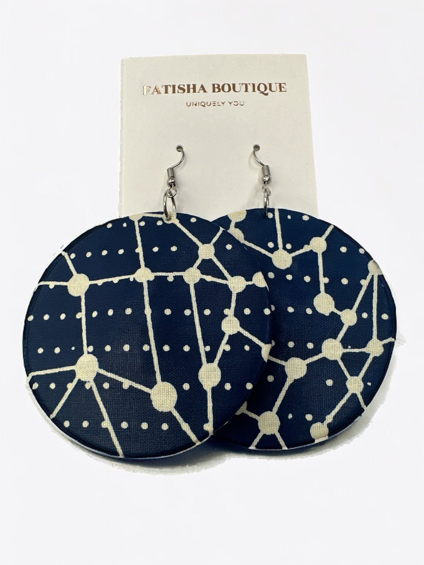 Authentic Lightweight African Printed Ankara Fabric Round Dangle Earrings - Fatisha Boutique