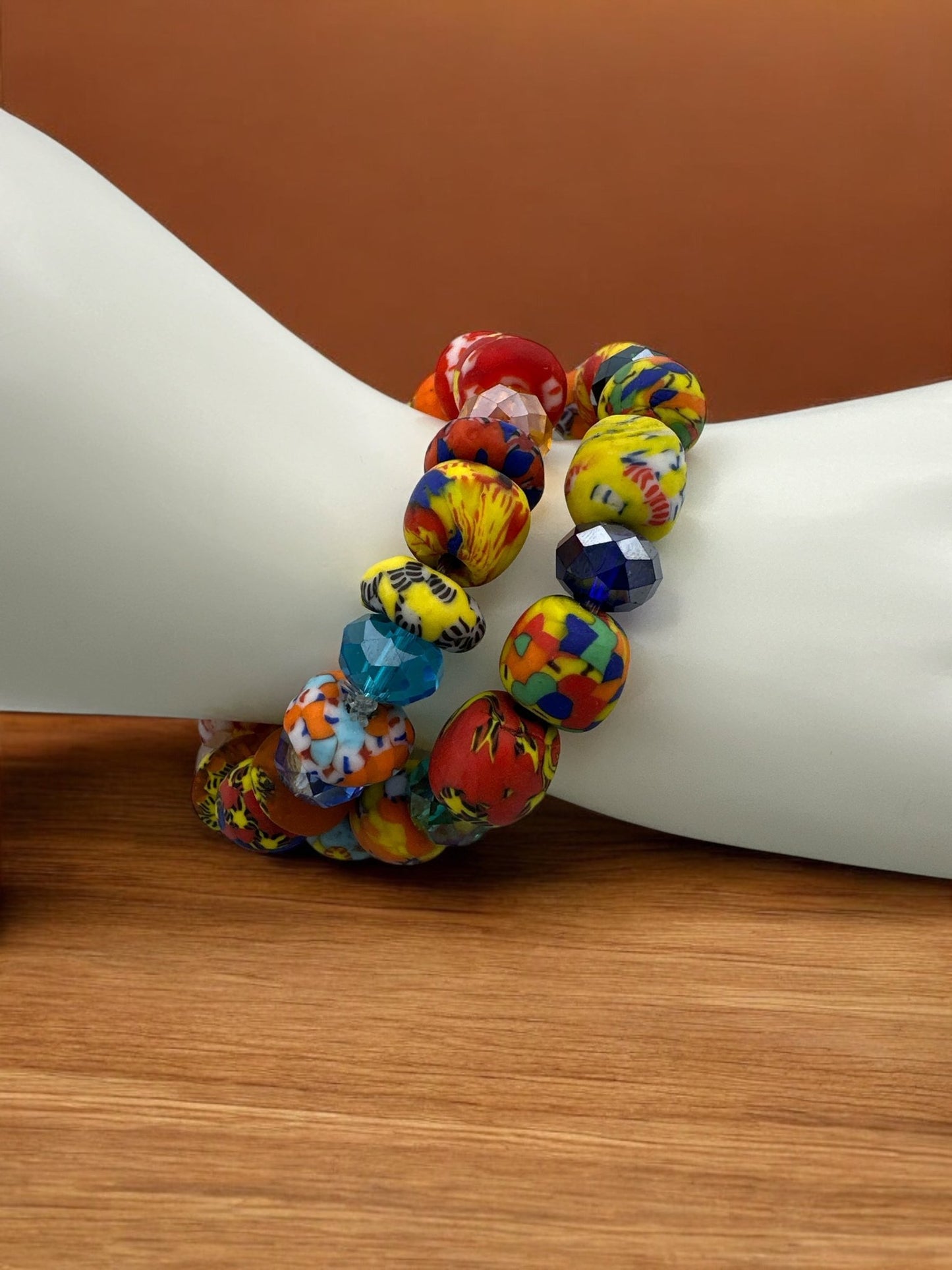 Authentic West African Multicoloured Korobo Beaded Bracelet - Fatisha Boutique