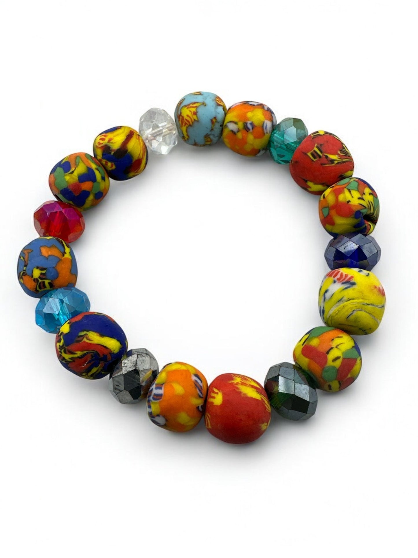 Authentic West African Multicoloured Korobo Beaded Bracelet - Fatisha Boutique