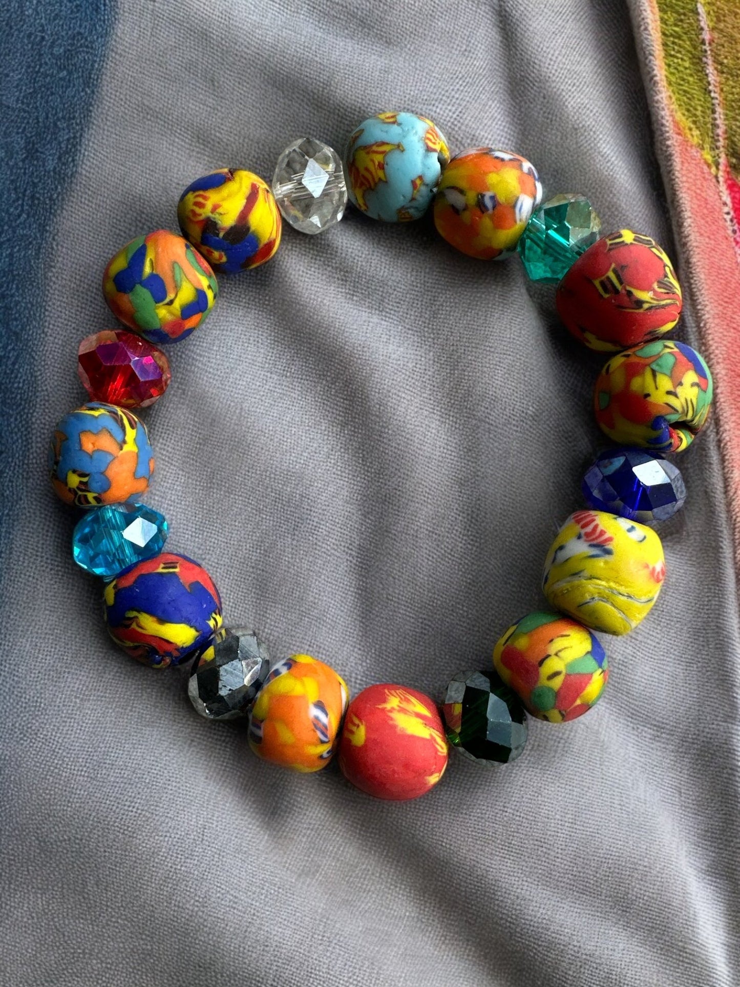 Authentic West African Multicoloured Korobo Beaded Bracelet - Fatisha Boutique