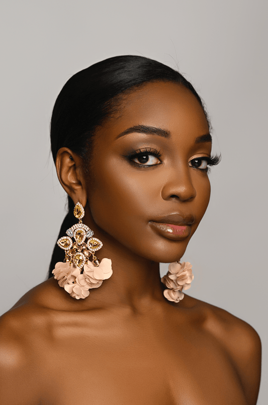 Big Bohemian Long Fringed Flower Tassel Stud Dangle Earrings - Fatisha Boutique