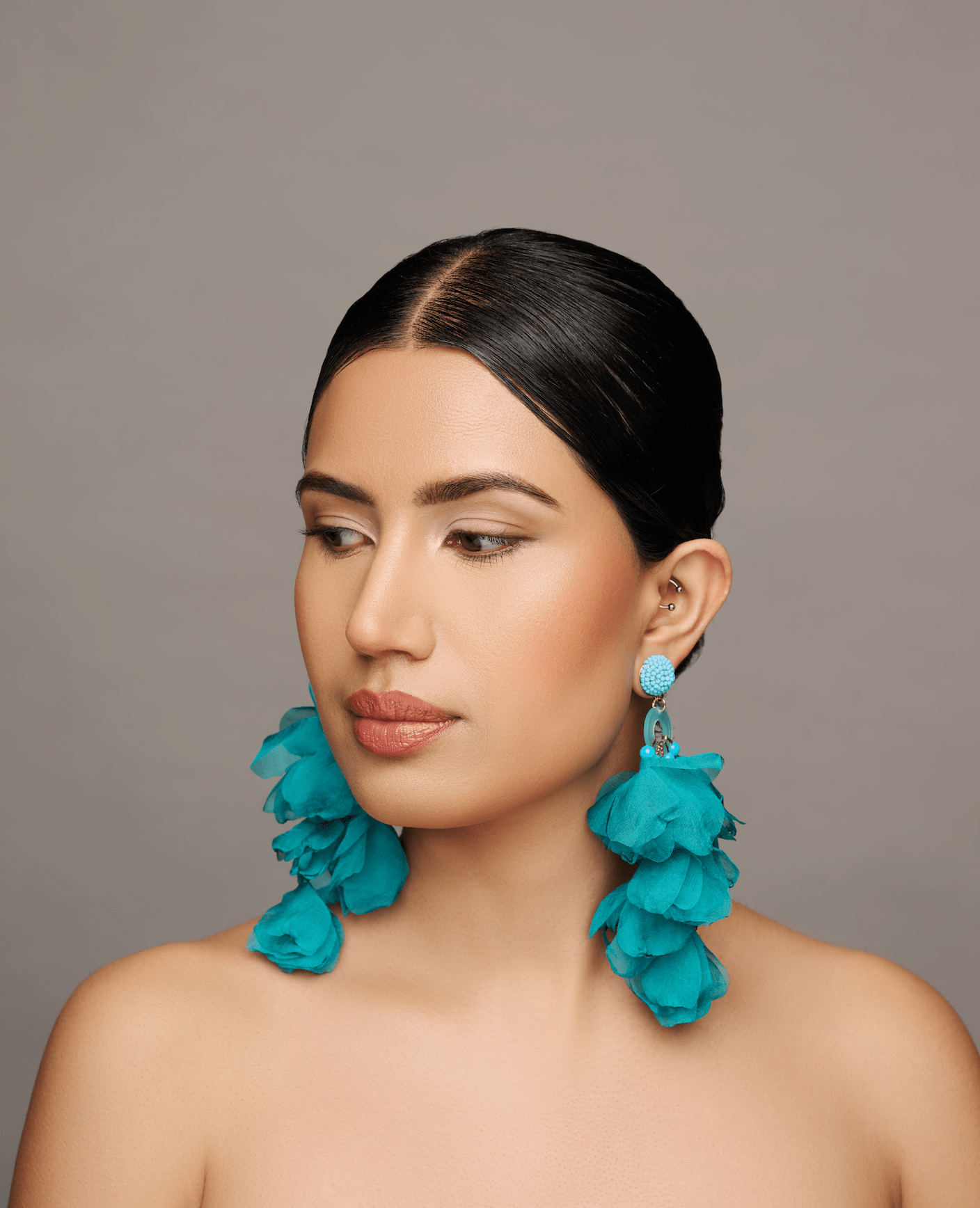 Big Bohemian Long Fringed Flower Tassel Stud Dangle Earrings - Fatisha Boutique