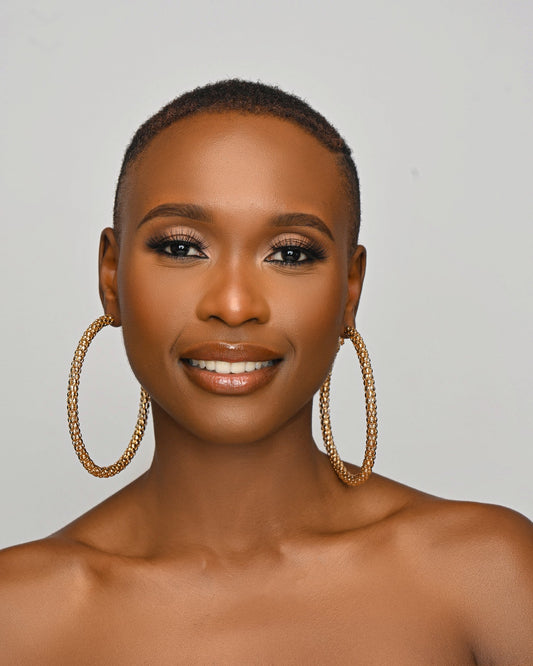 Big Chunky Gold Colour 10CM Statement Hoop Earrings - Fatisha Boutique