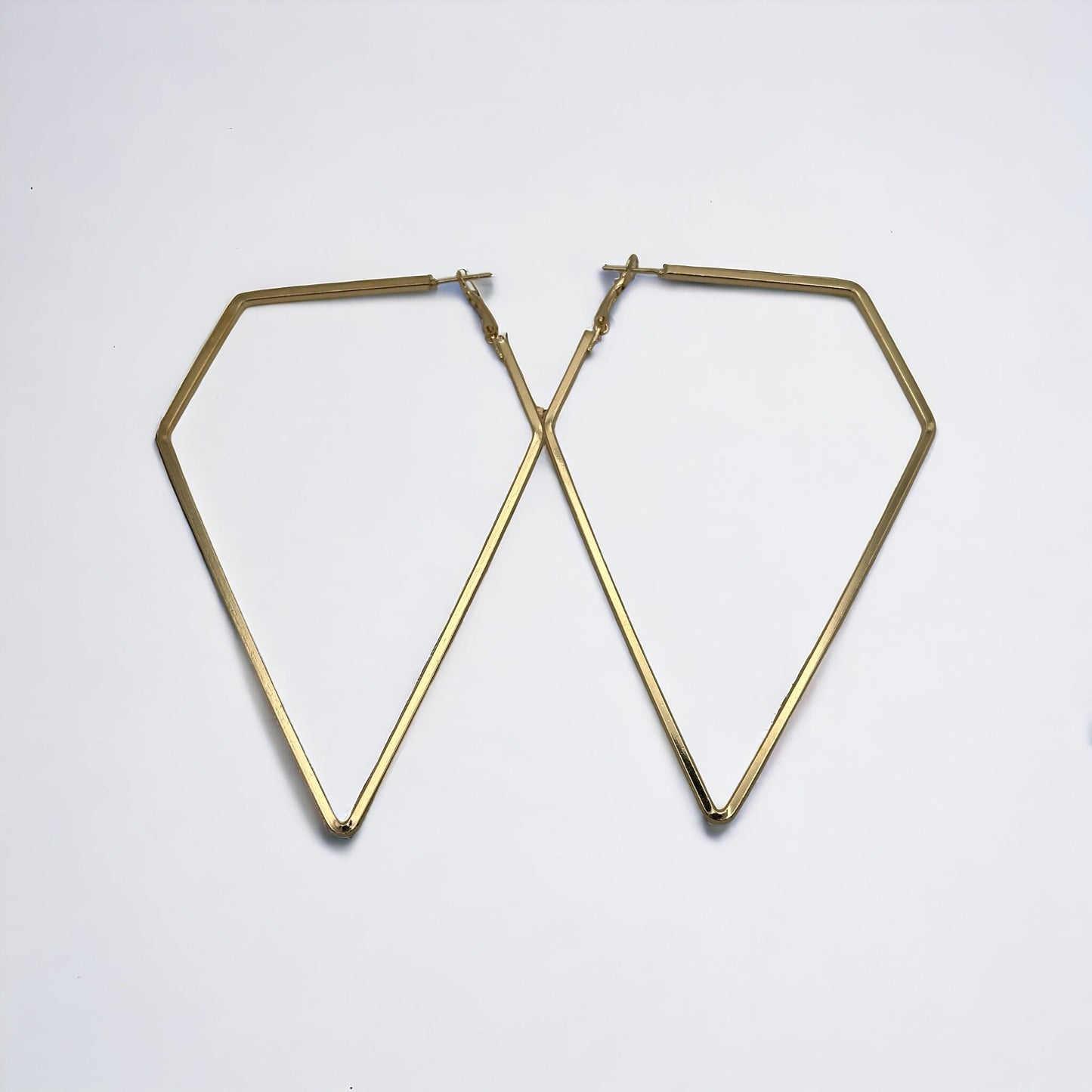 Big Irregular Polygon Shaped Statement Hoop Earrings - Fatisha Boutique
