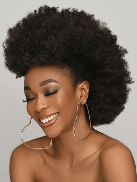 Big Oversized Heart Shaped Trendy Crystal Rhinestones Hoop Earrings - Fatisha Boutique