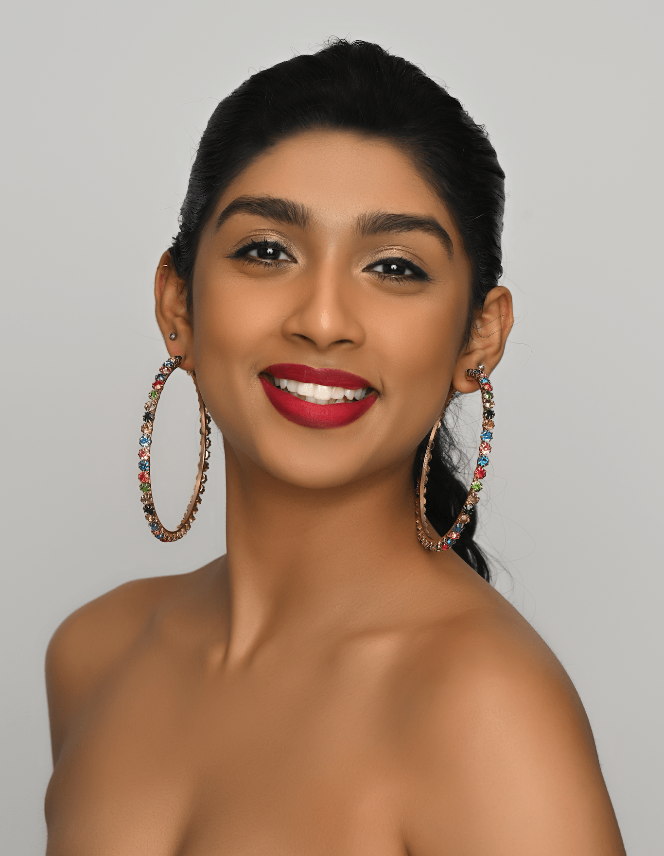Big Trendy Rhinestone Statement Hoop Earrings - Fatisha Boutique