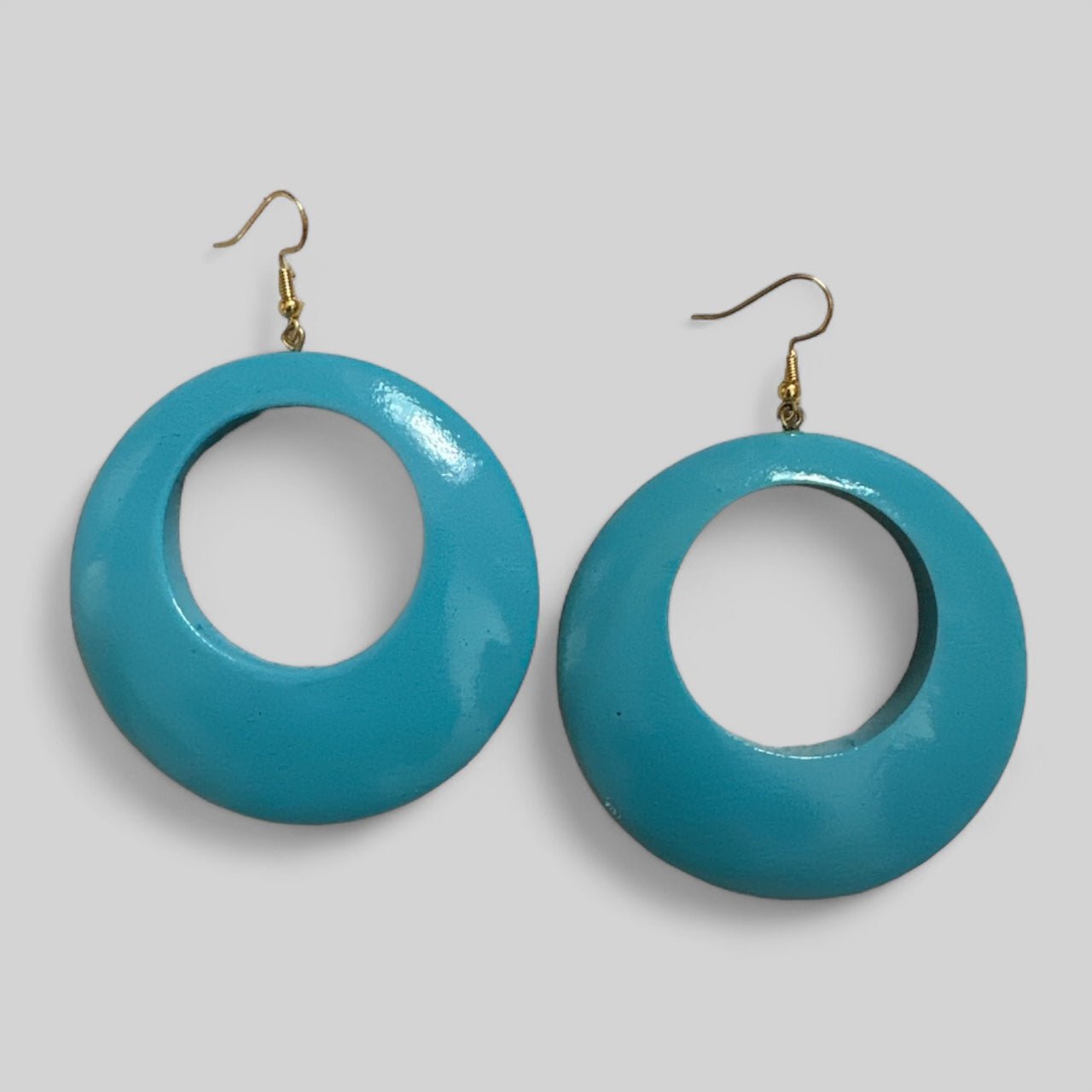 Blue Wooden Dangle Ethnic Earrings - Fatisha Boutique