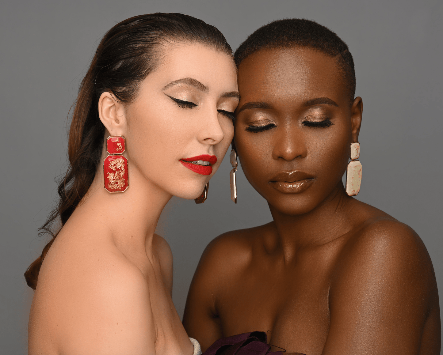 Bohemia Resin Statement Dangle Earrings with Gold Foil – Bold Geometric Earrings for Women - Fatisha Boutique