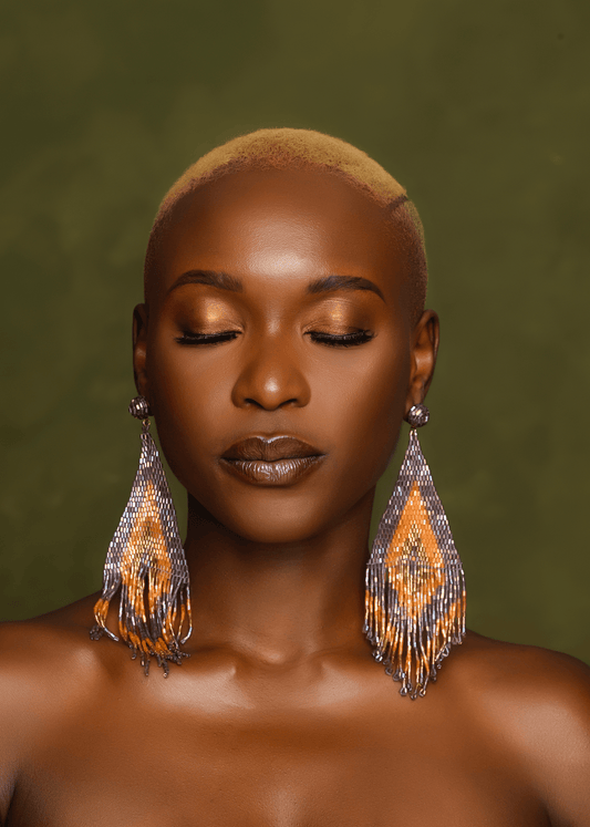 Bohemian Beaded Fringe Earrings – Handmade Geometric Statement Jewellery - Fatisha Boutique