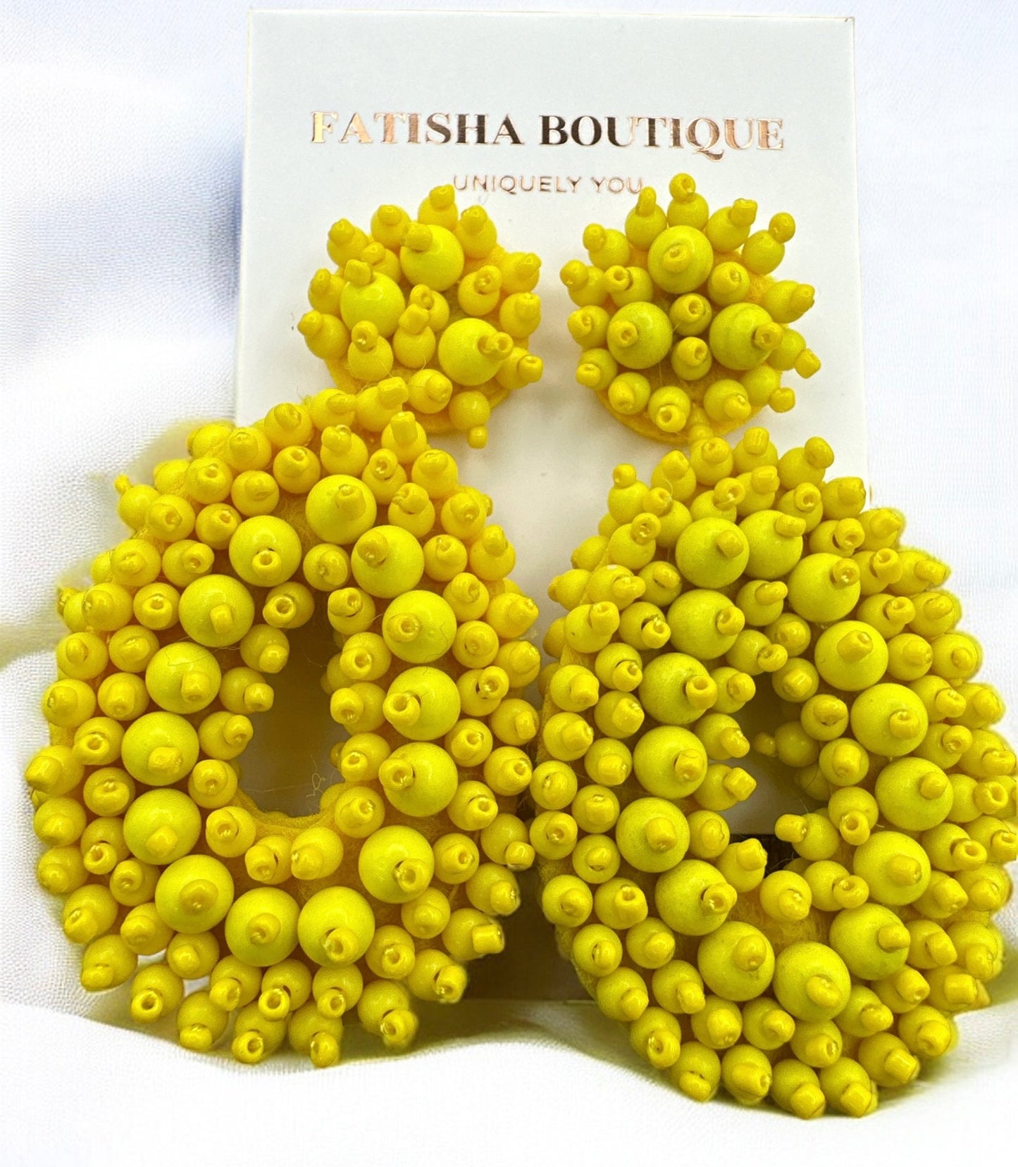 Bohemian Beaded Statement Dangle Stud Earrings - Fatisha Boutique