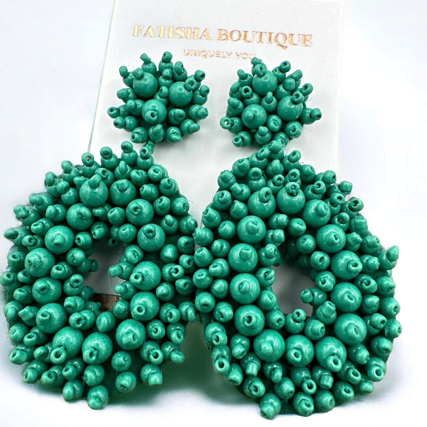 Bohemian Beaded Statement Dangle Stud Earrings - Fatisha Boutique