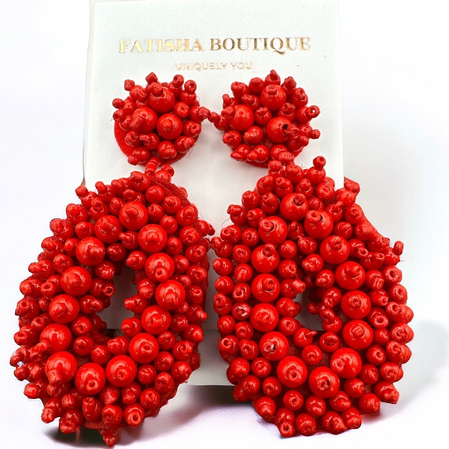 Bohemian Beaded Statement Dangle Stud Earrings - Fatisha Boutique
