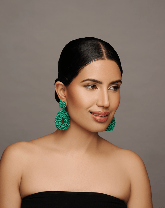 Bohemian Beaded Statement Dangle Stud Earrings - Fatisha Boutique