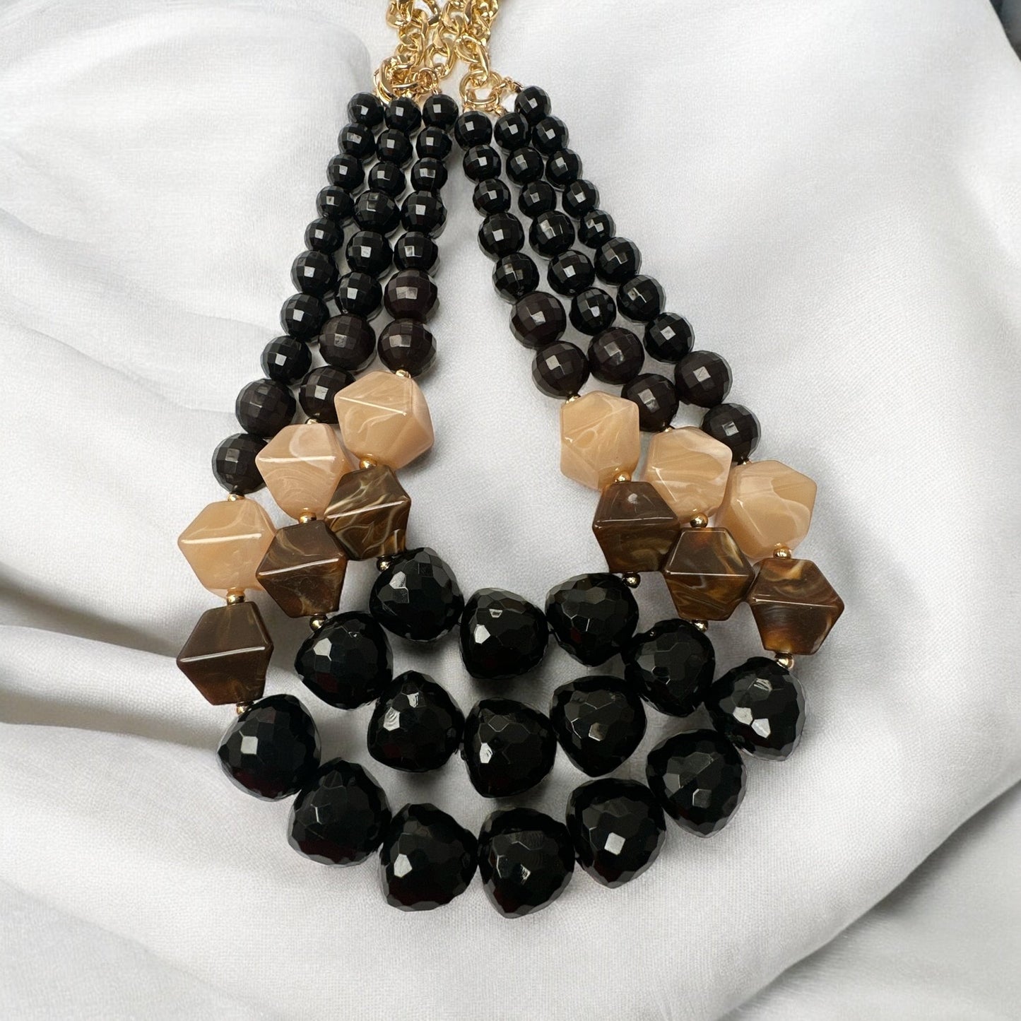 Bohemian Black Beaded Necklace Jewellery Set - Fatisha Boutique