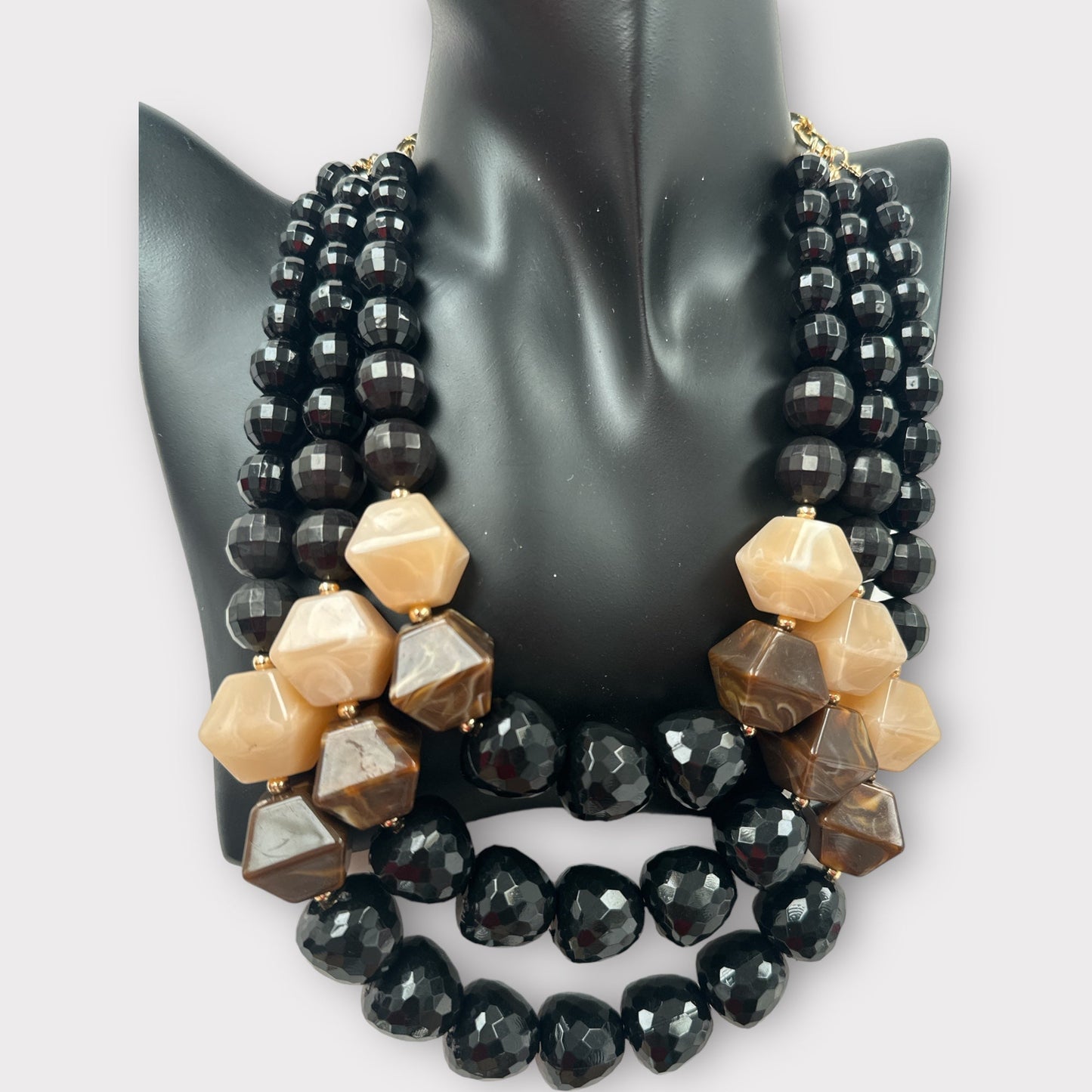 Bohemian Black Beaded Necklace Jewellery Set - Fatisha Boutique