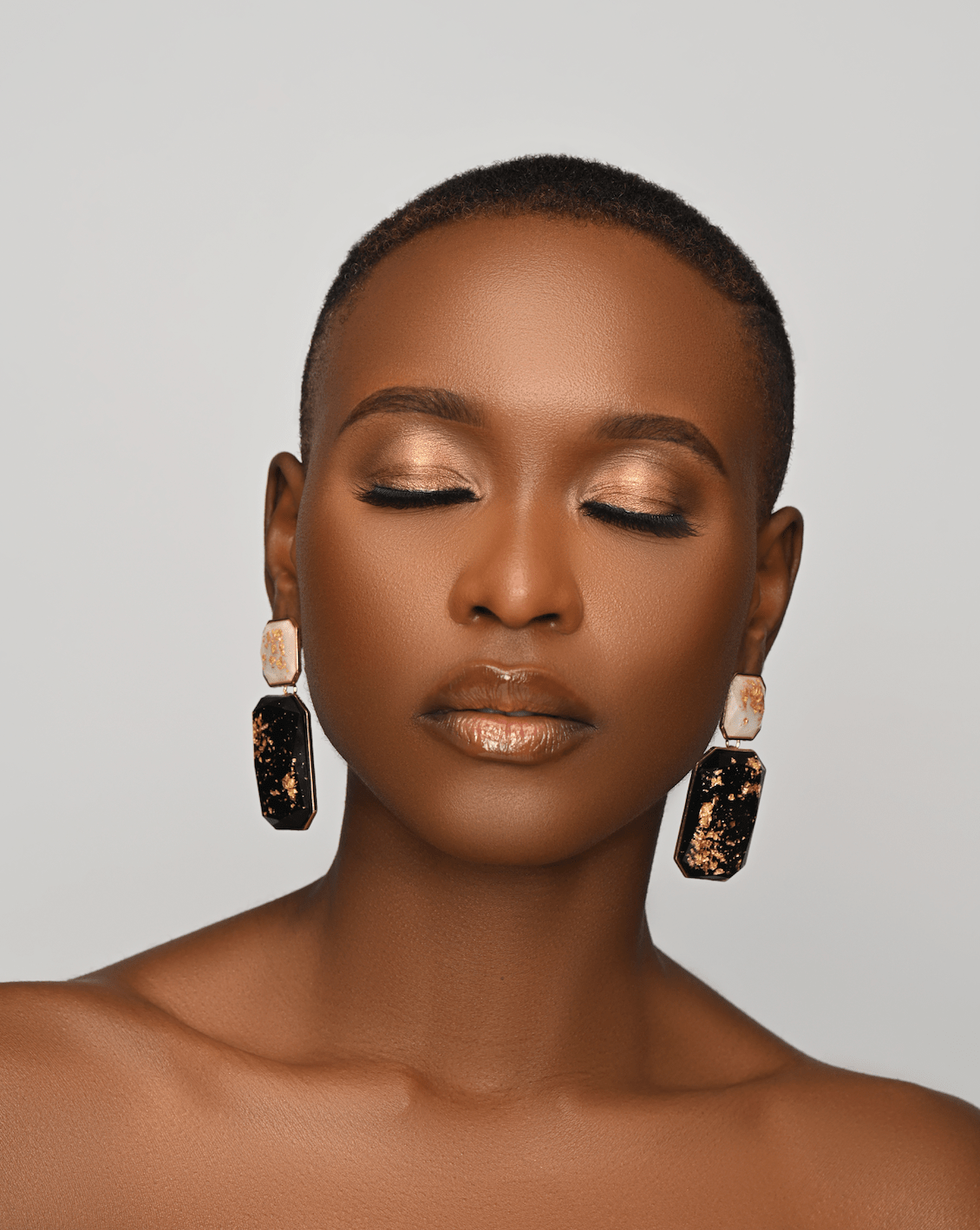 Bohemian Black Resin Statement Dangle Earrings - Fatisha Boutique
