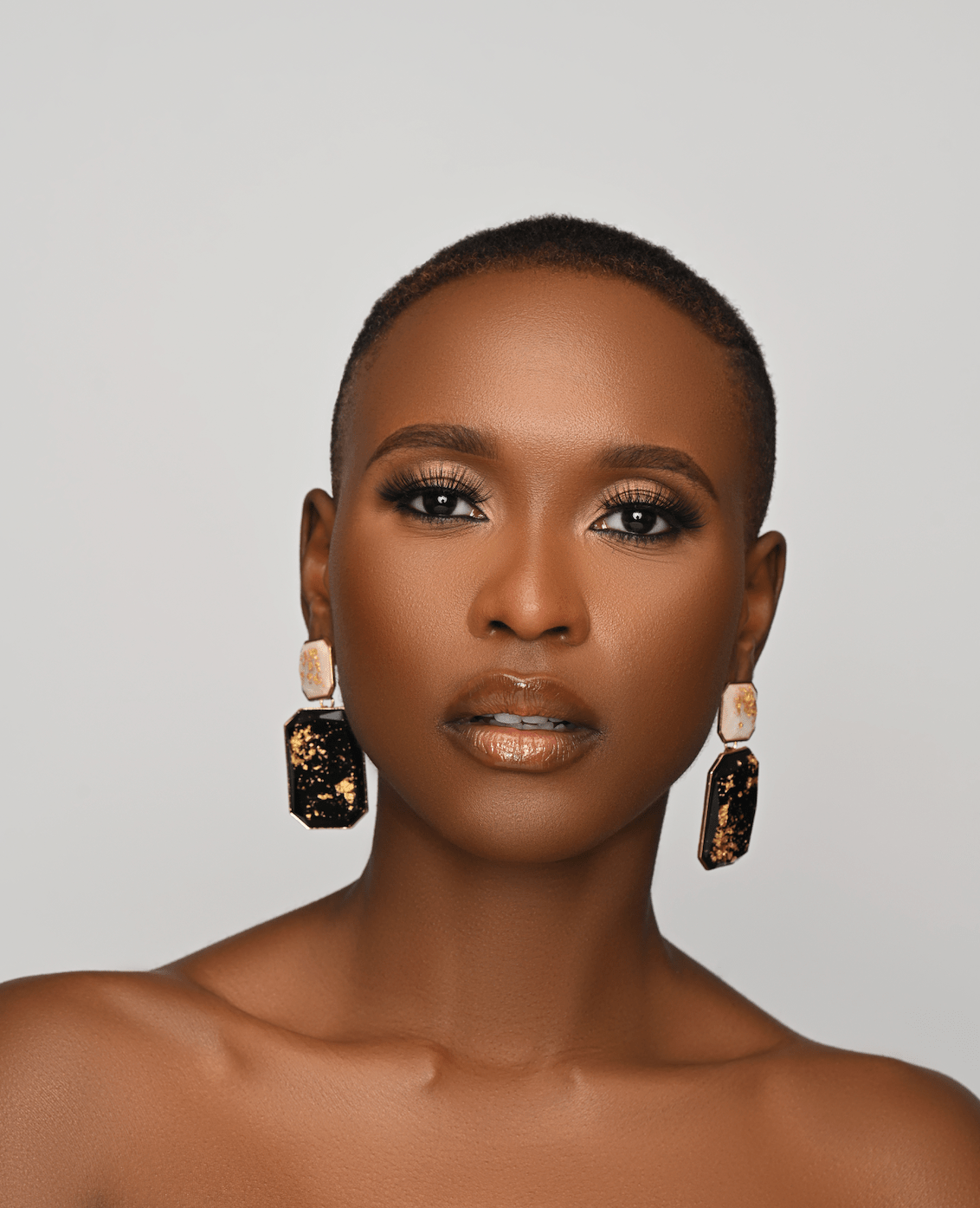 Bohemian Black Resin Statement Dangle Earrings - Fatisha Boutique
