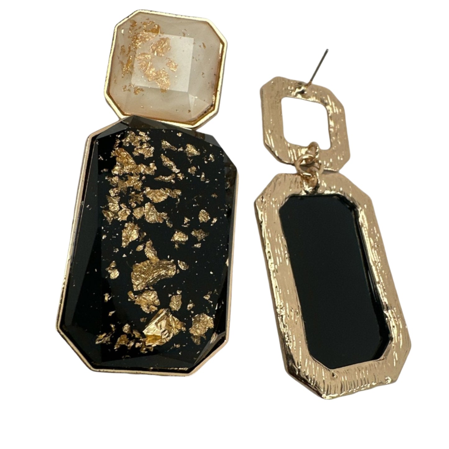 Bohemian Black Resin Statement Dangle Earrings - Fatisha Boutique