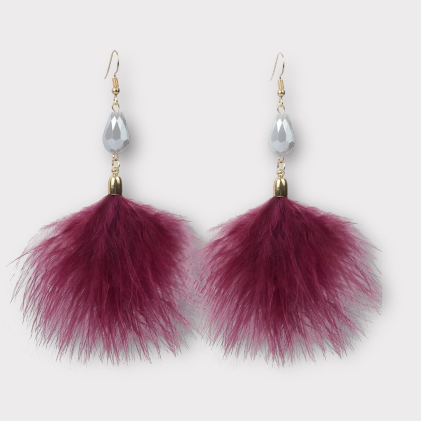 Bohemian Chic Long Fluffy Feathers Statement Earrings - Fatisha Boutique