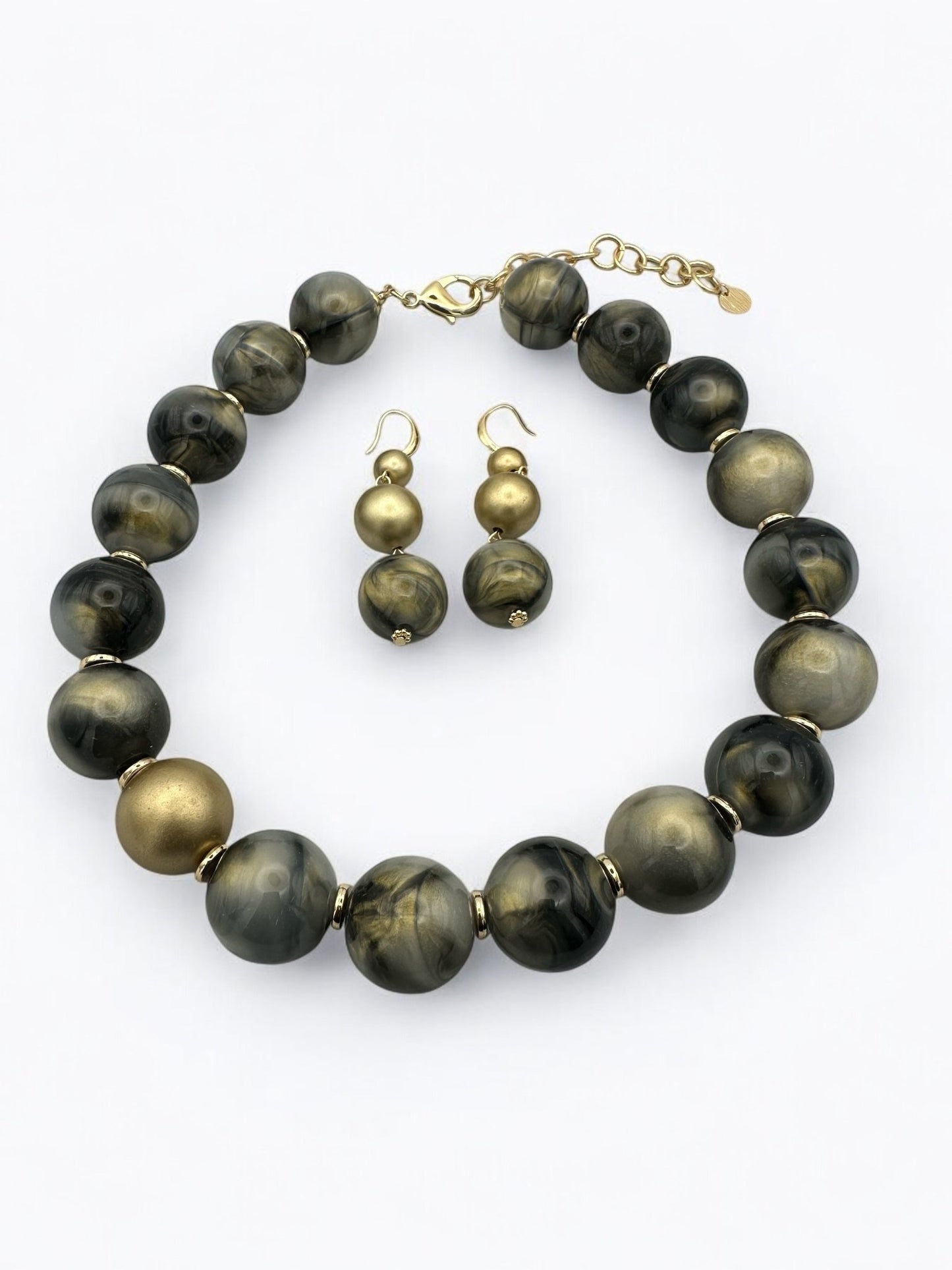 Bohemian Chunky Resin Beaded Statement Necklace Set - Fatisha Boutique