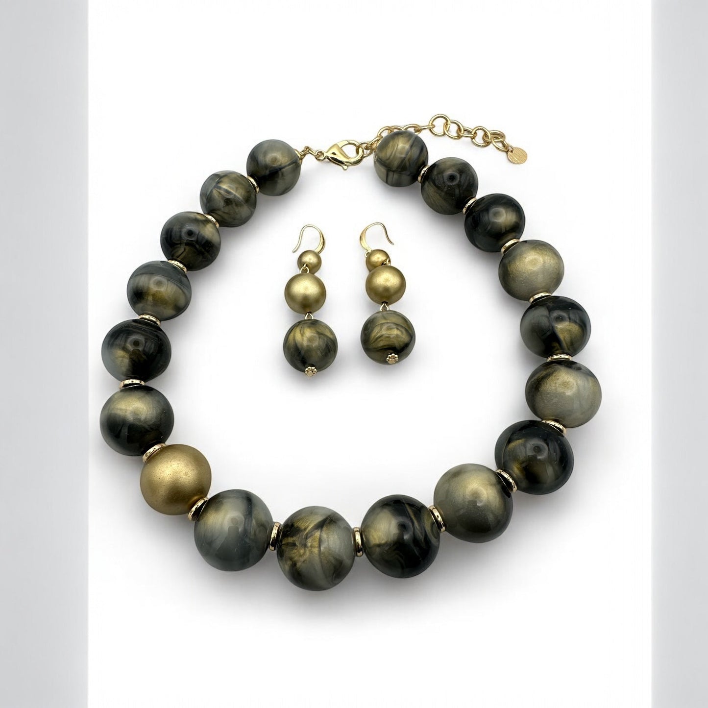 Bohemian Chunky Resin Beaded Statement Necklace Set - Fatisha Boutique