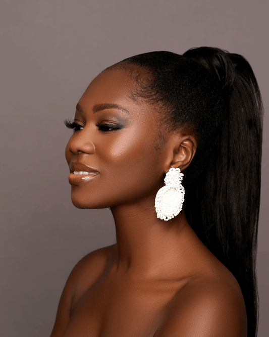 Bohemian Colourful Beaded Statement Dangle Stud Earrings - Fatisha Boutique