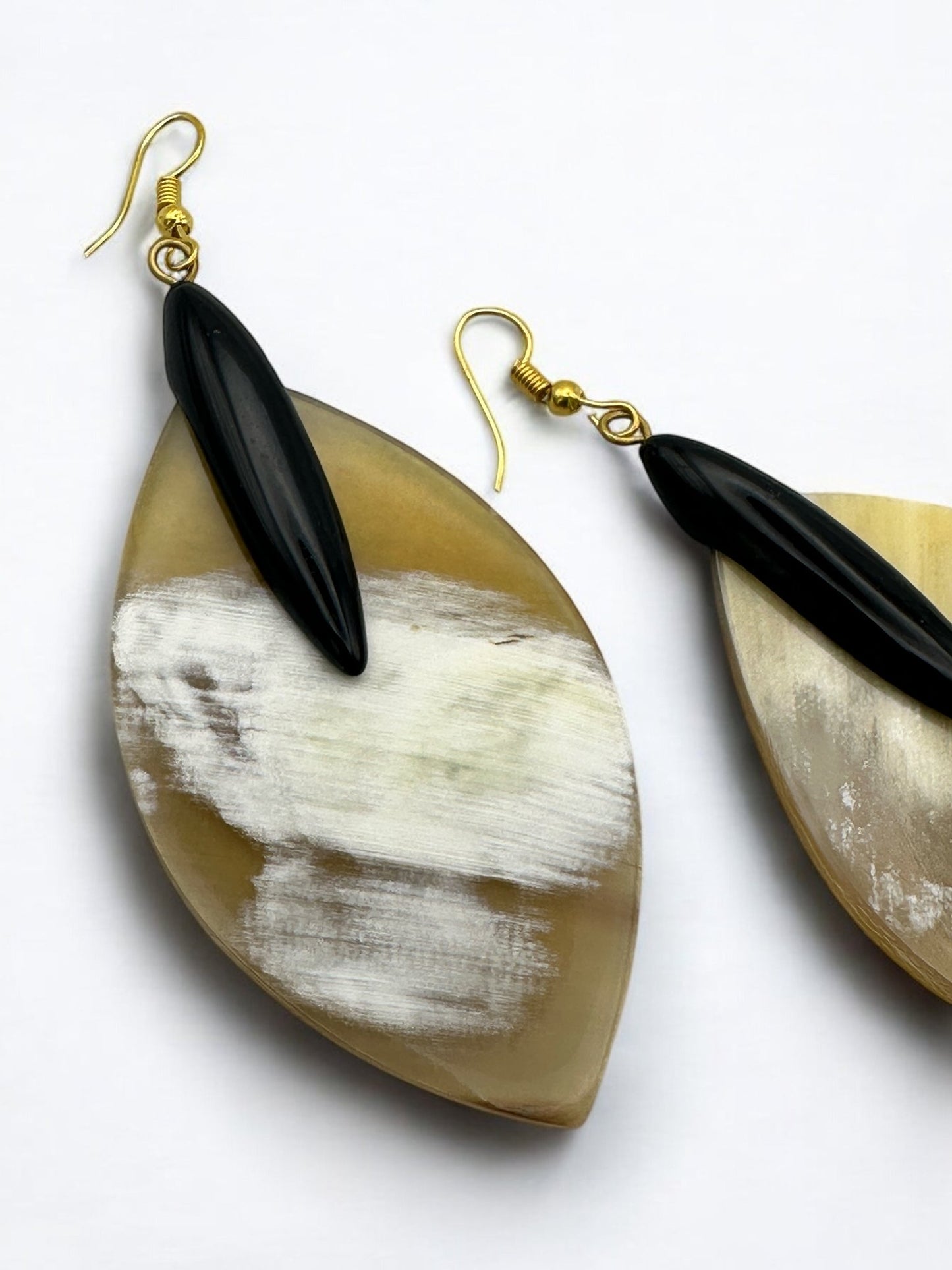 Bohemian Ethnic Natural Buffalo Horn Teardrop Earrings - Fatisha Boutique