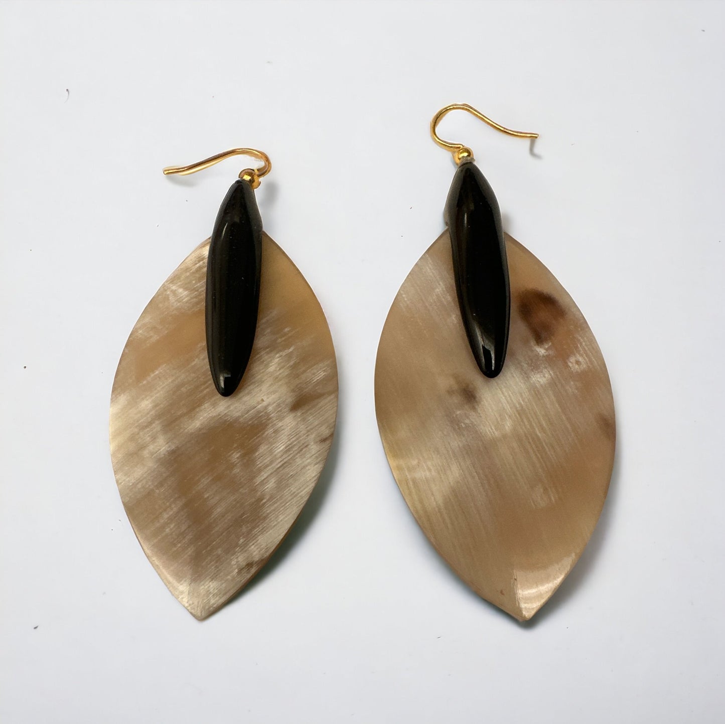 Bohemian Ethnic Natural Buffalo Horn Teardrop Earrings - Fatisha Boutique