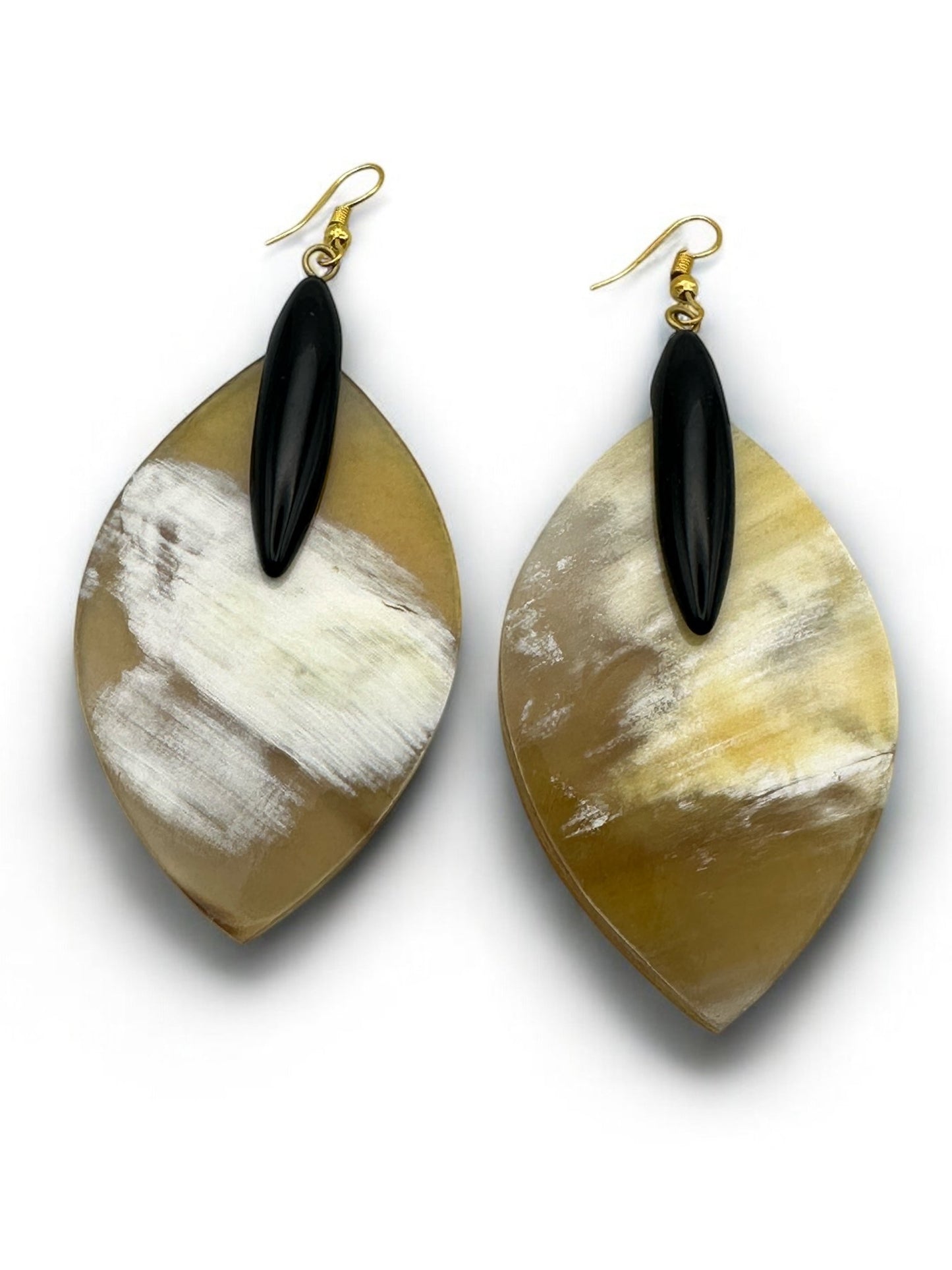 Bohemian Ethnic Natural Buffalo Horn Teardrop Earrings - Fatisha Boutique