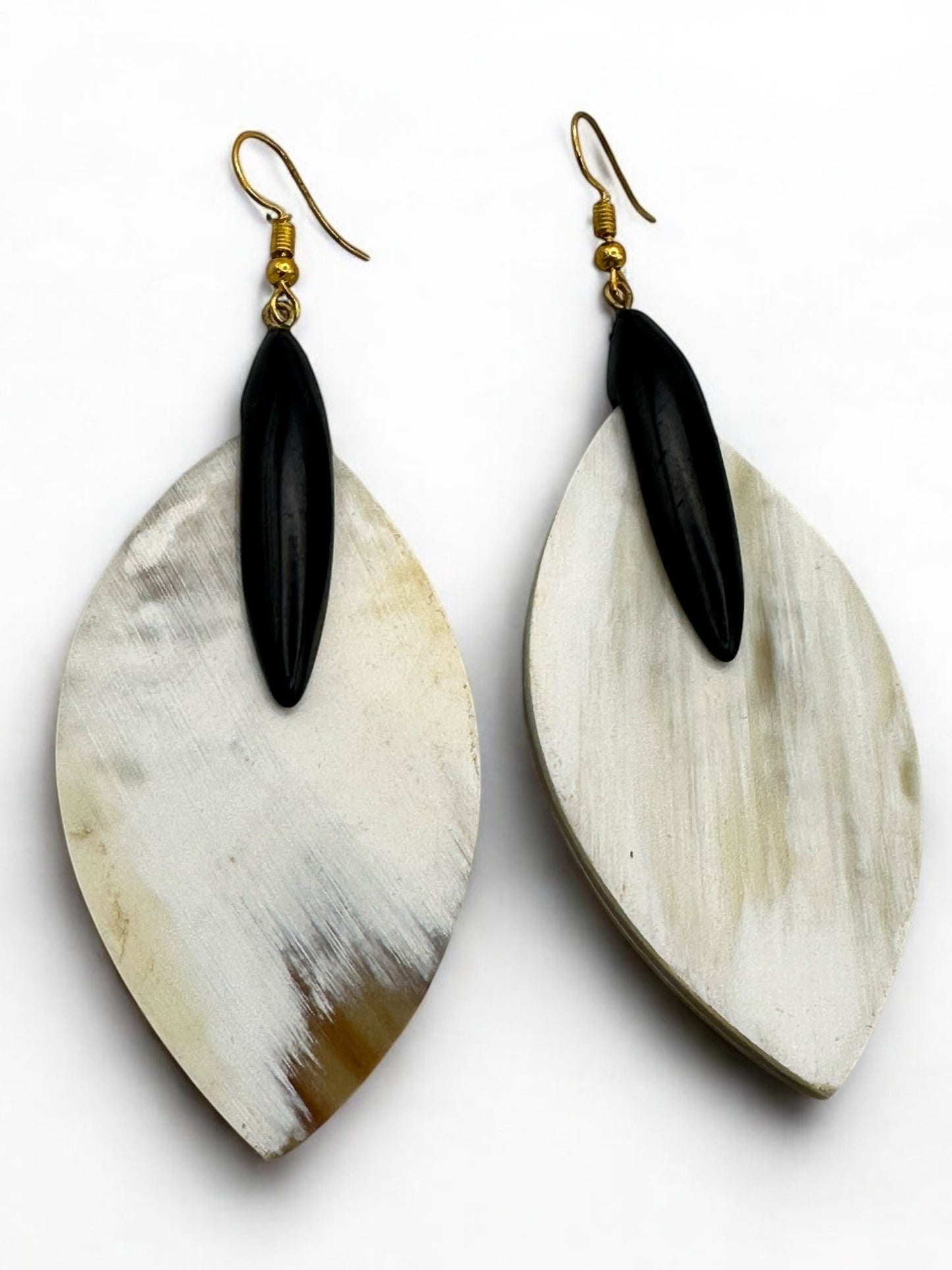 Bohemian Ethnic Natural Buffalo Horn Teardrop Earrings - Fatisha Boutique