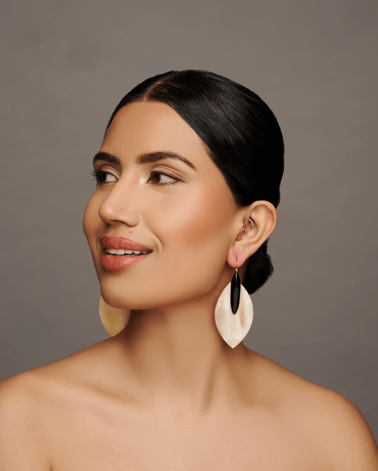 Bohemian Ethnic Natural Buffalo Horn Teardrop Earrings - Fatisha Boutique