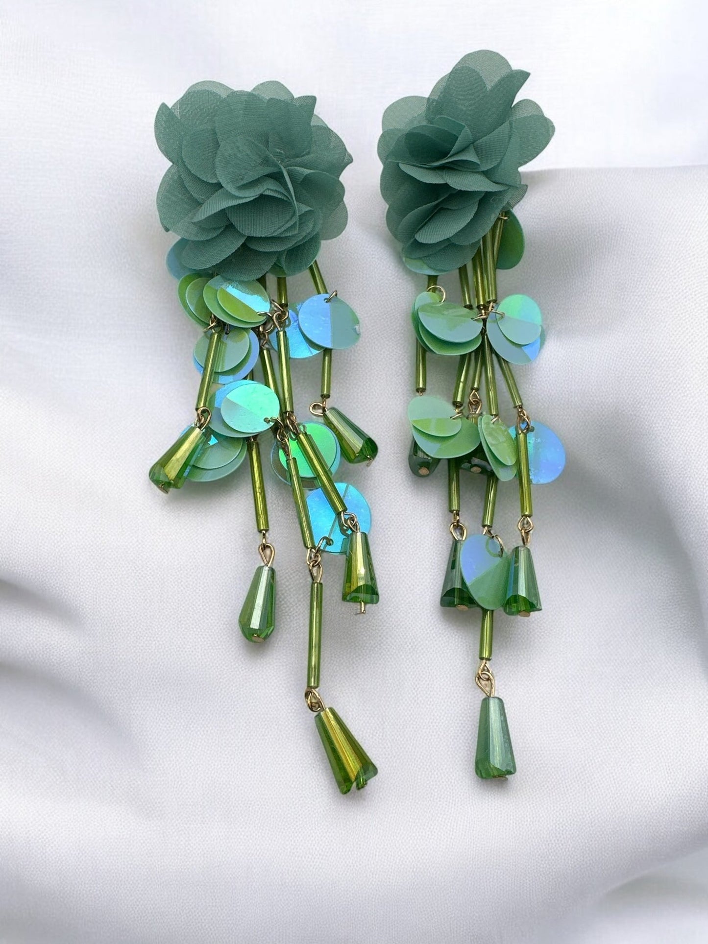 Bohemian Floral Tassel Statement Earrings - Fatisha Boutique