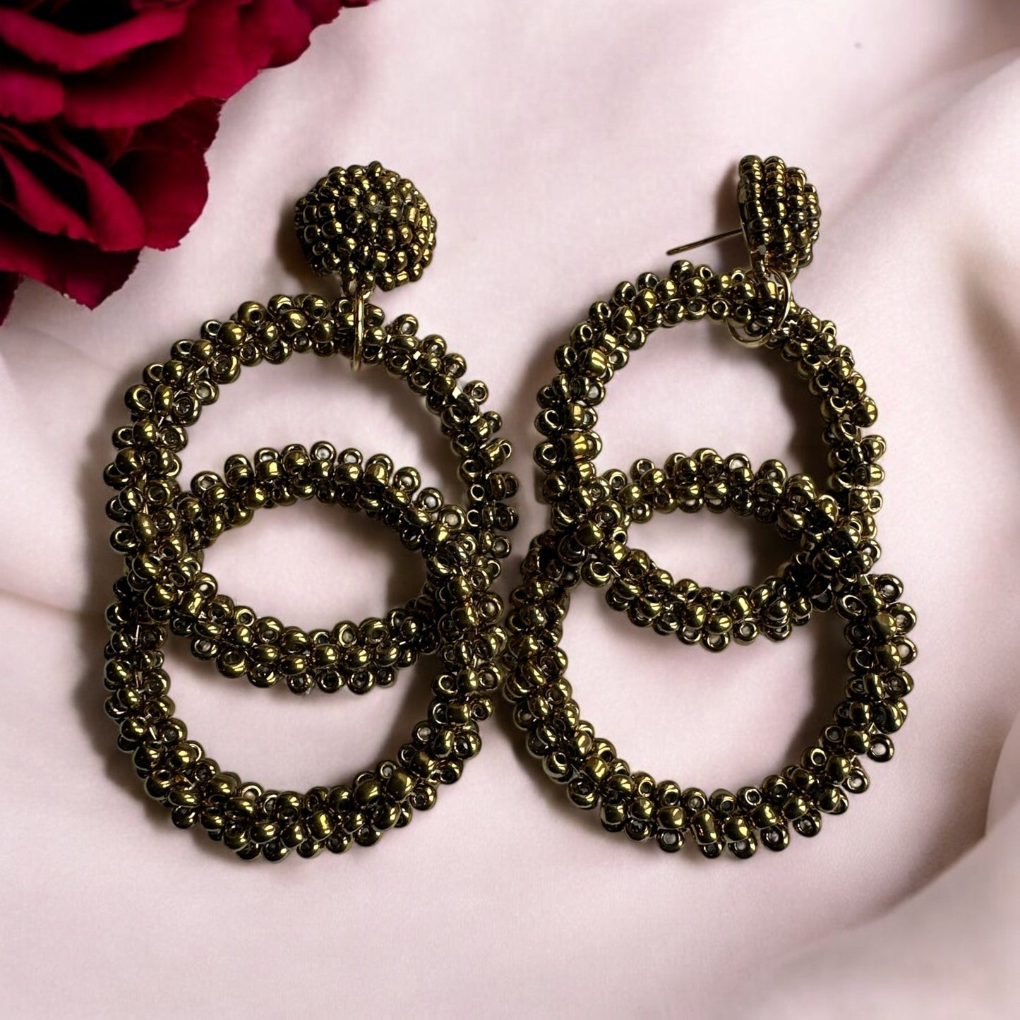 Bohemian Gold Beaded Dangle Earrings - Fatisha Boutique