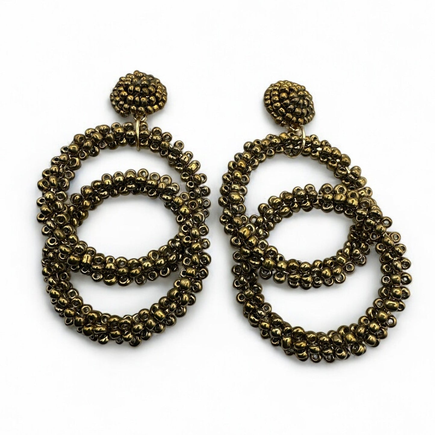 Bohemian Gold Beaded Dangle Earrings - Fatisha Boutique