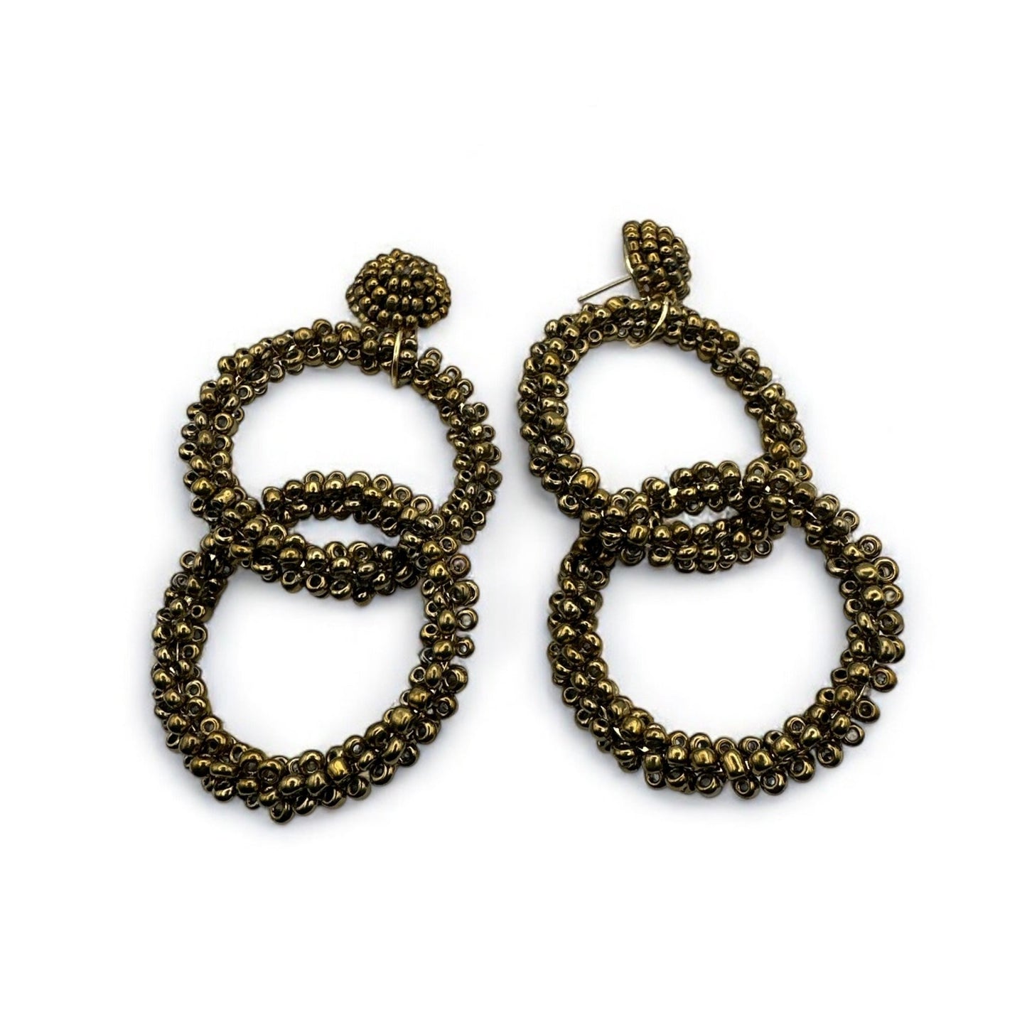 Bohemian Gold Beaded Dangle Earrings - Fatisha Boutique