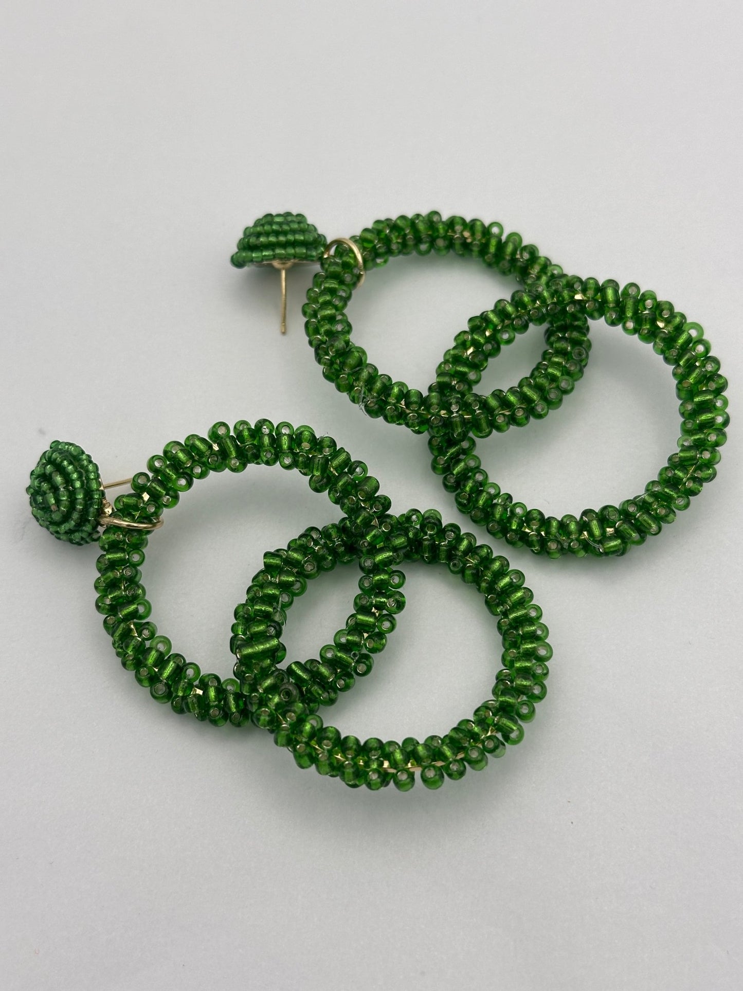 Bohemian Green Beaded Dangle Earrings - Fatisha Boutique