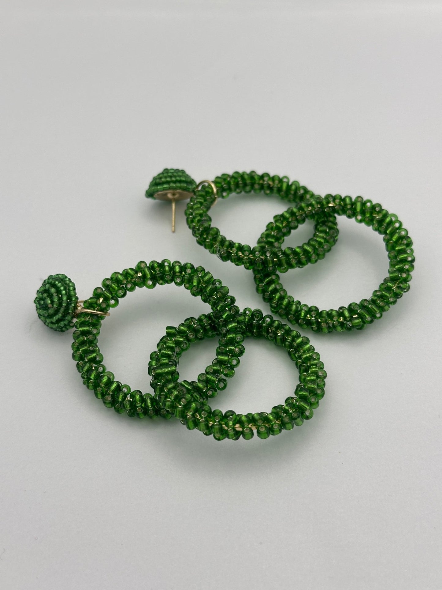 Bohemian Green Beaded Dangle Earrings - Fatisha Boutique