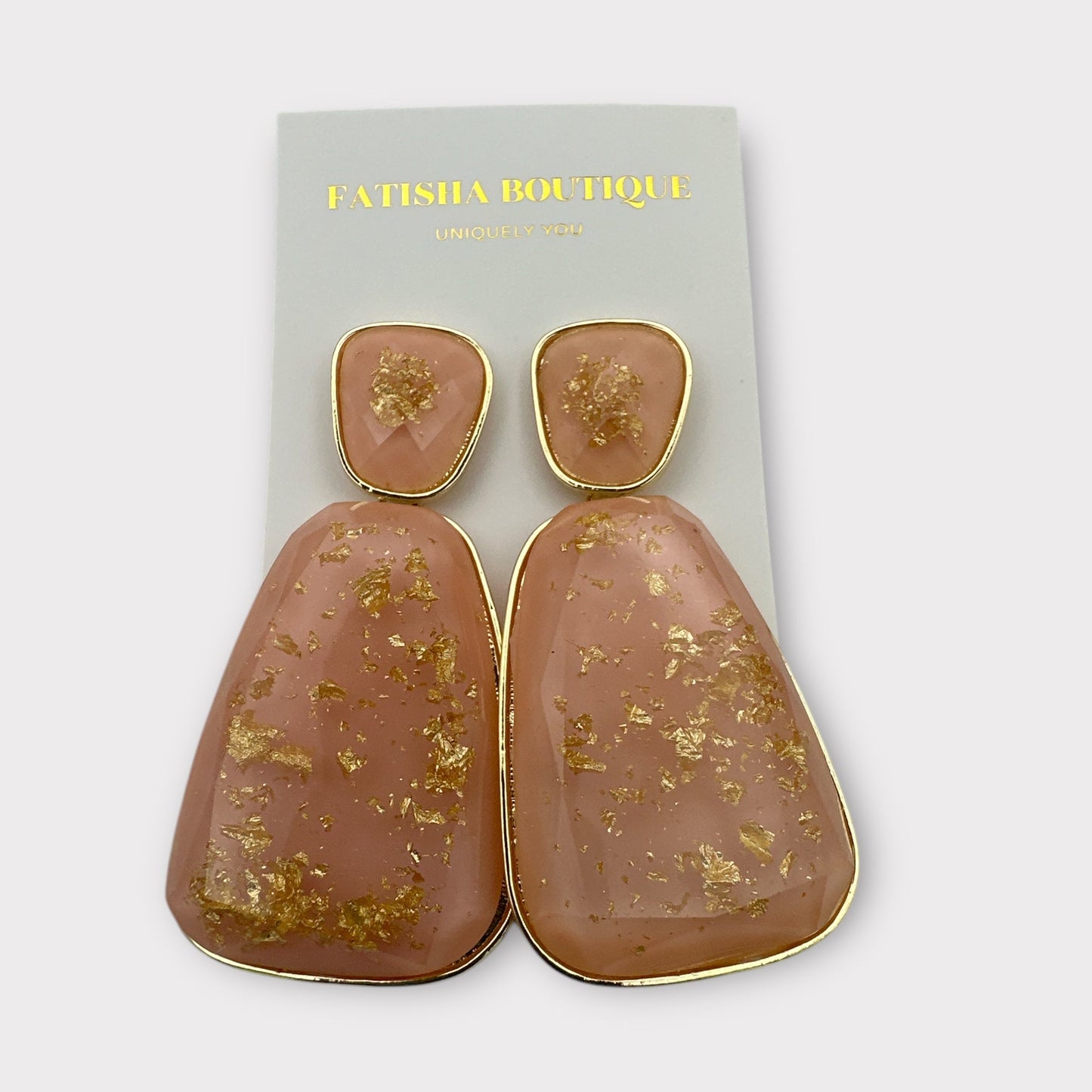 Bohemian Large Resin Dangle Earrings – Bold Geometric Stud Statement Jewellery For Women - Fatisha Boutique