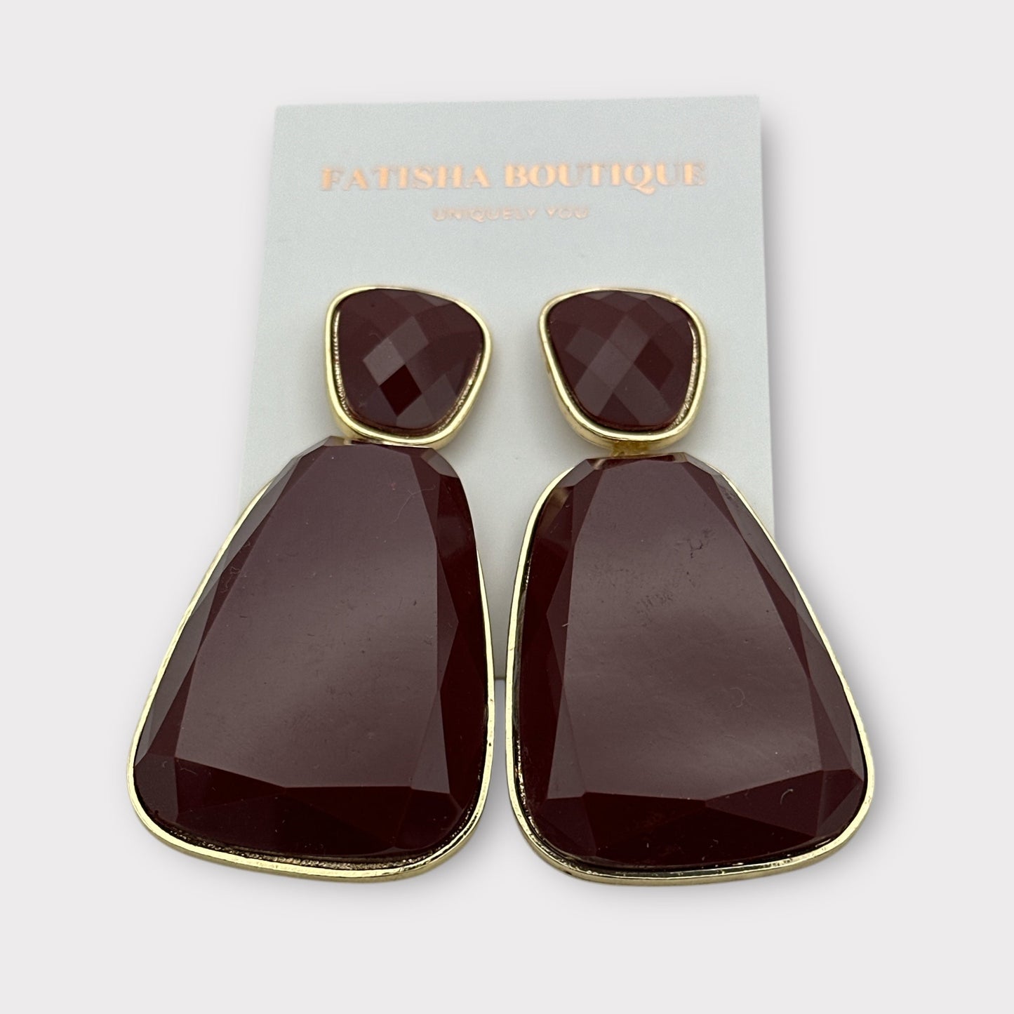 Bohemian Large Resin Dangle Earrings – Bold Geometric Stud Statement Jewellery For Women - Fatisha Boutique