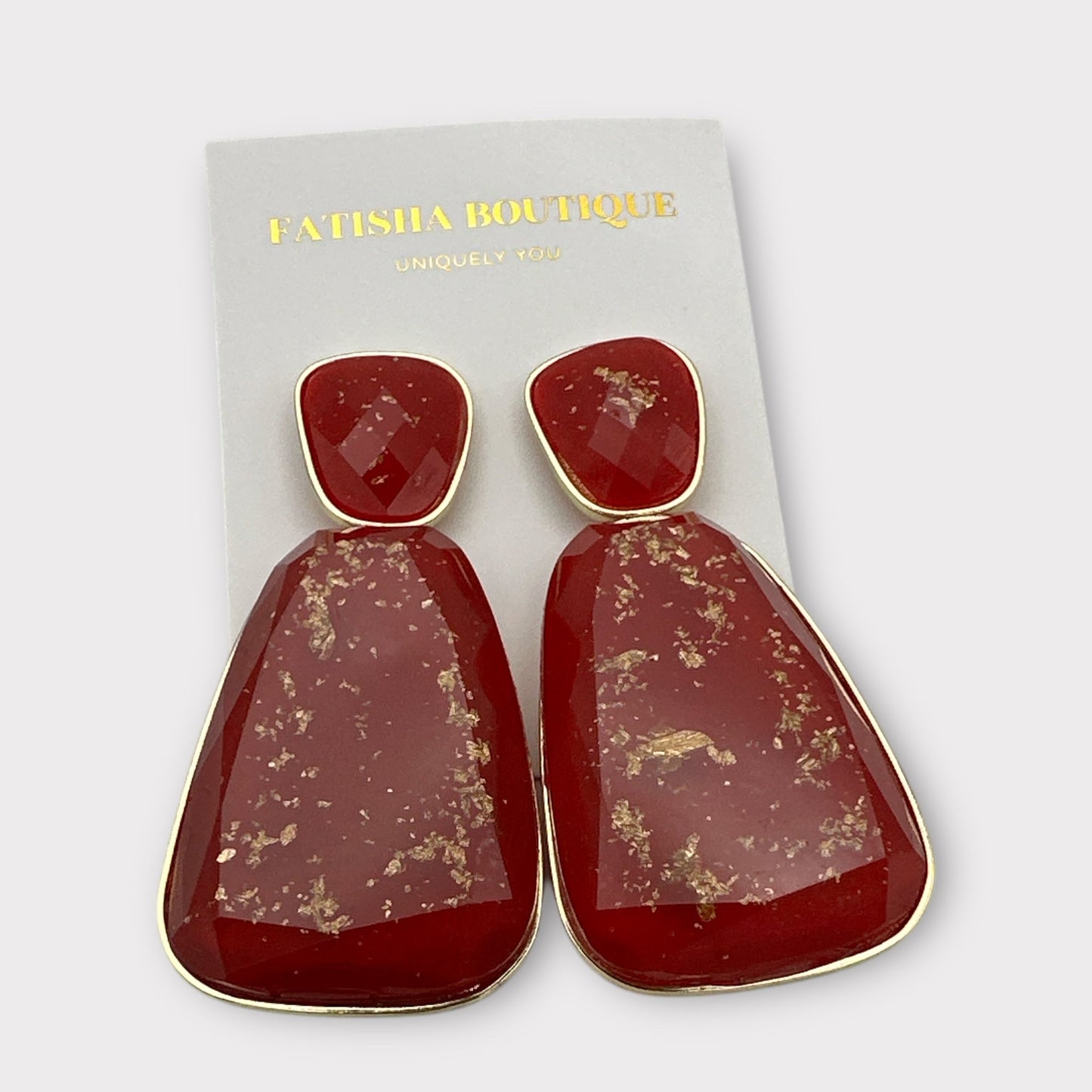 Bohemian Large Resin Dangle Earrings – Bold Geometric Stud Statement Jewellery For Women - Fatisha Boutique