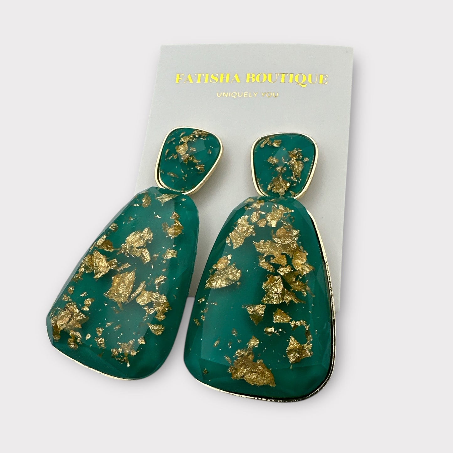 Bohemian Large Resin Dangle Earrings – Bold Geometric Stud Statement Jewellery For Women - Fatisha Boutique