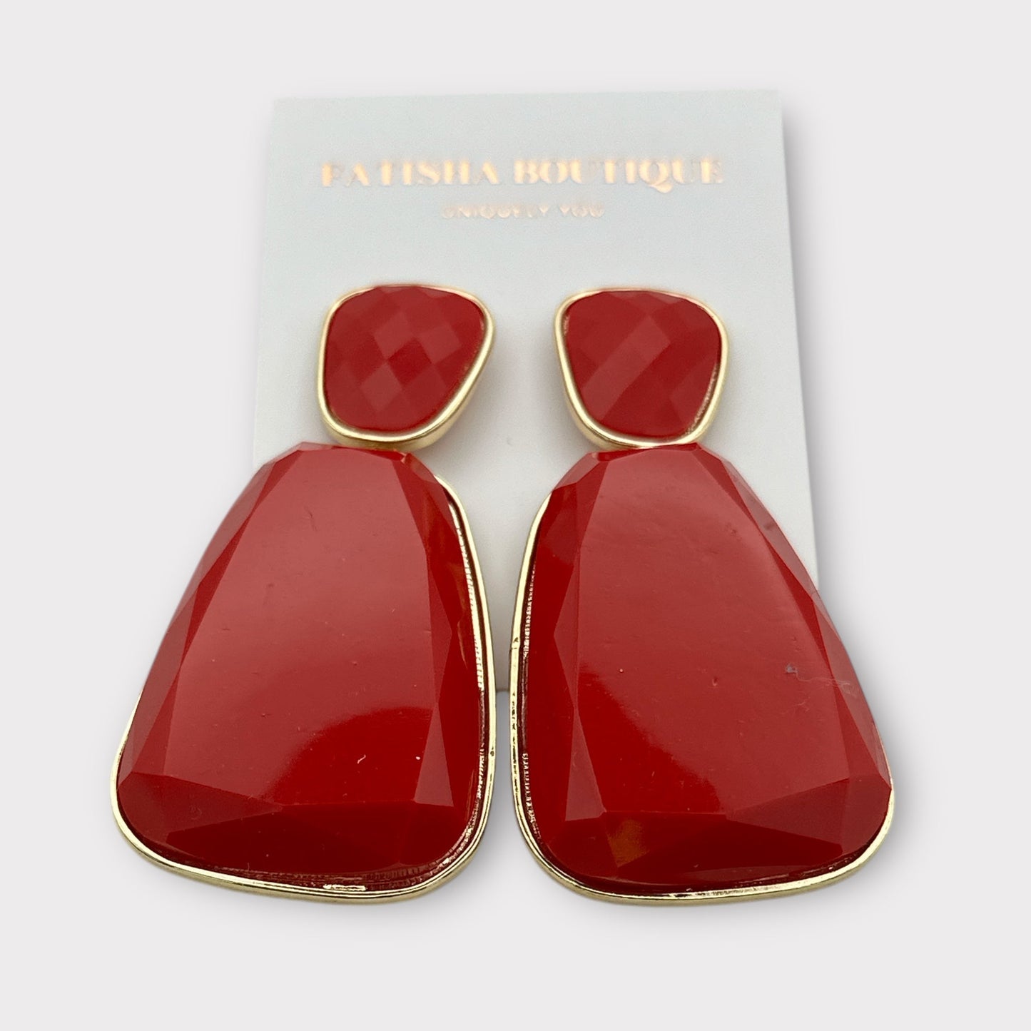 Bohemian Large Resin Dangle Earrings – Bold Geometric Stud Statement Jewellery For Women - Fatisha Boutique