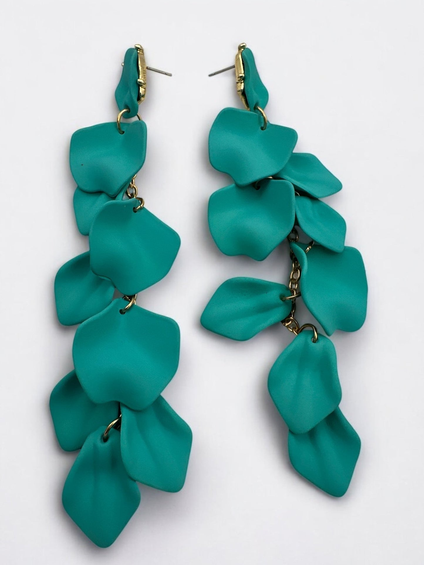 Bohemian Long Acrylic Flower Petal Earrings – Lightweight Statement Dangles - Fatisha Boutique
