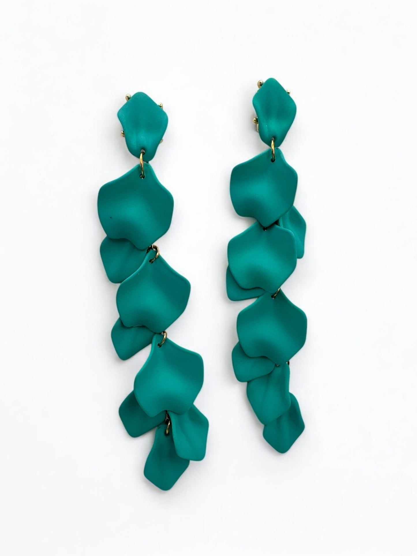 Bohemian Long Acrylic Flower Petal Earrings – Lightweight Statement Dangles - Fatisha Boutique